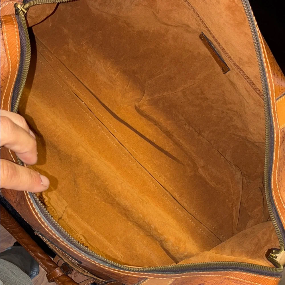 Patricia Nash Tan Leather Duffel Bag - Picture 10 of 12